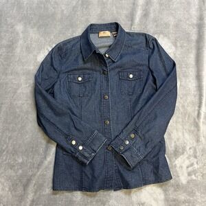 Dana Buchman Dark Denim Women's Size 12 Fitted 5 Button Jean Jacket